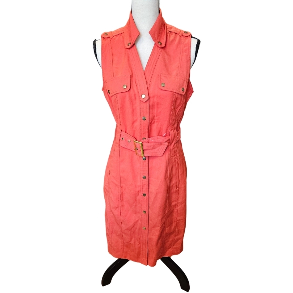 NWT - Sharagano Button Orange Dress